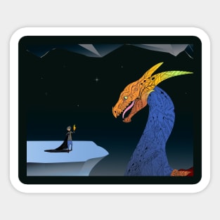 Dungeon and dragon,dragons and adventurer,fantasy caves, Sticker